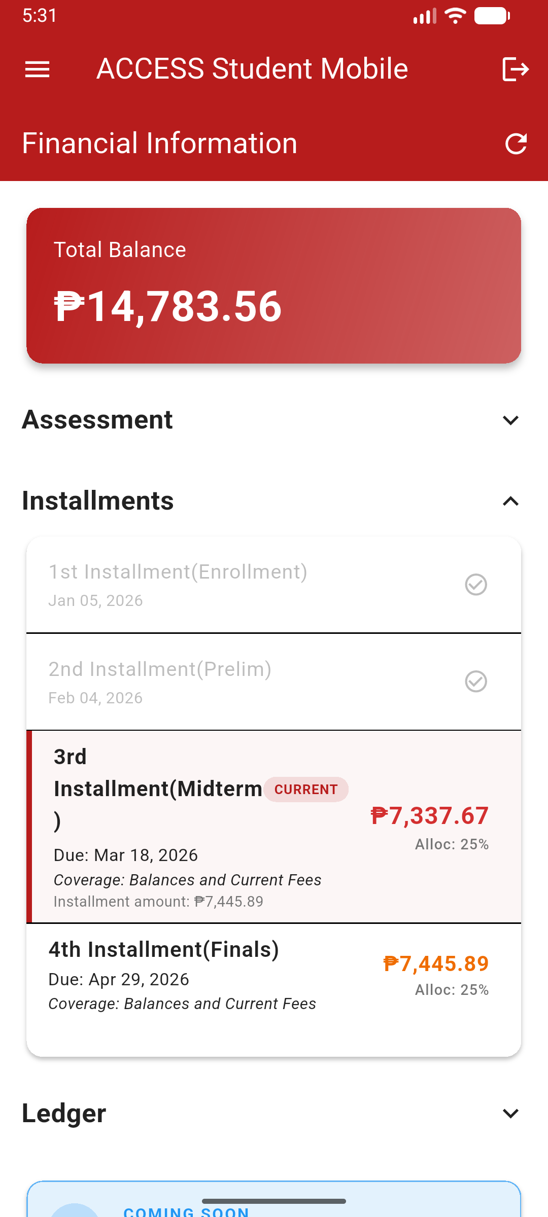 ACCESS Student Mobile App